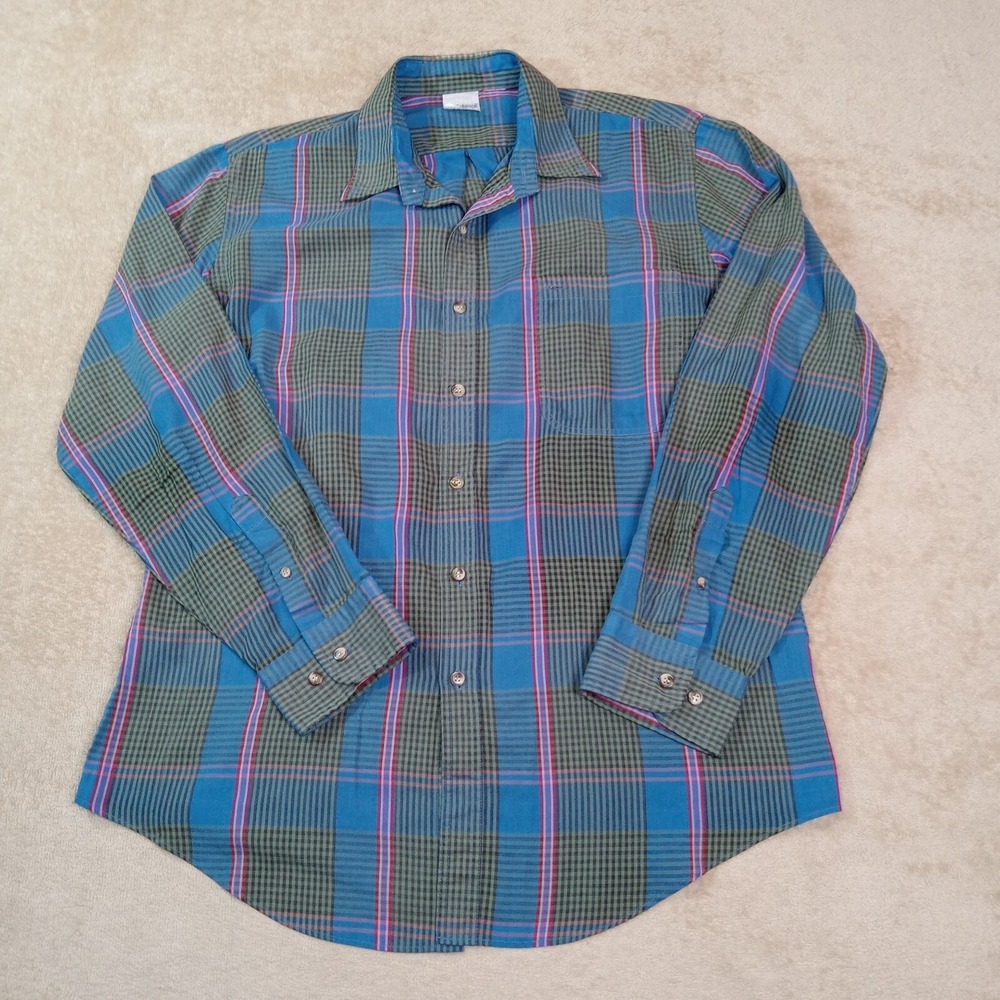 Saddlebrook Vintage Long Sleeve Button Up Shirt Men's‎ Large Multicolor